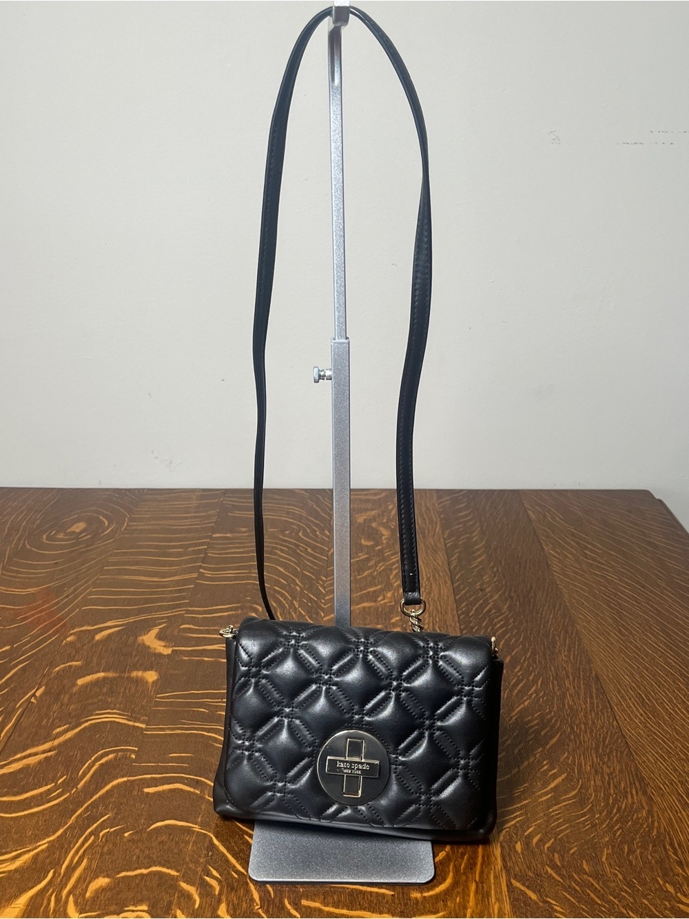 kate spade New York Astor Court Naomi Black Quilted Crossbody Shoulder Bag.